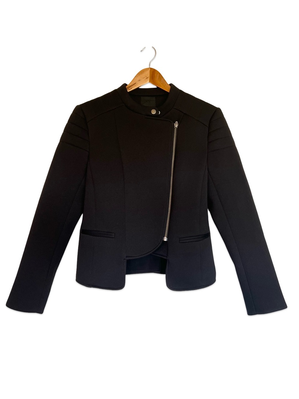 Nordstrom Trouvé black moto jacket Size S Asymmetrical jacket Biker Edgy Grunge